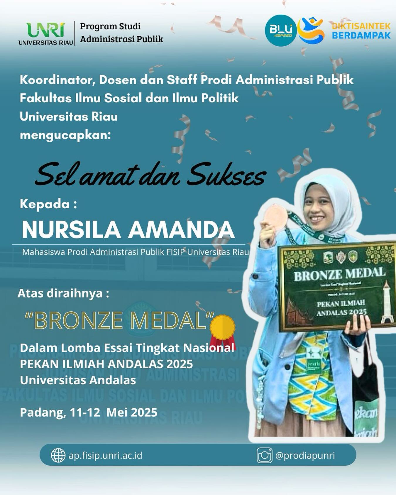 Selamat dan Sukses Nursila Amanda
