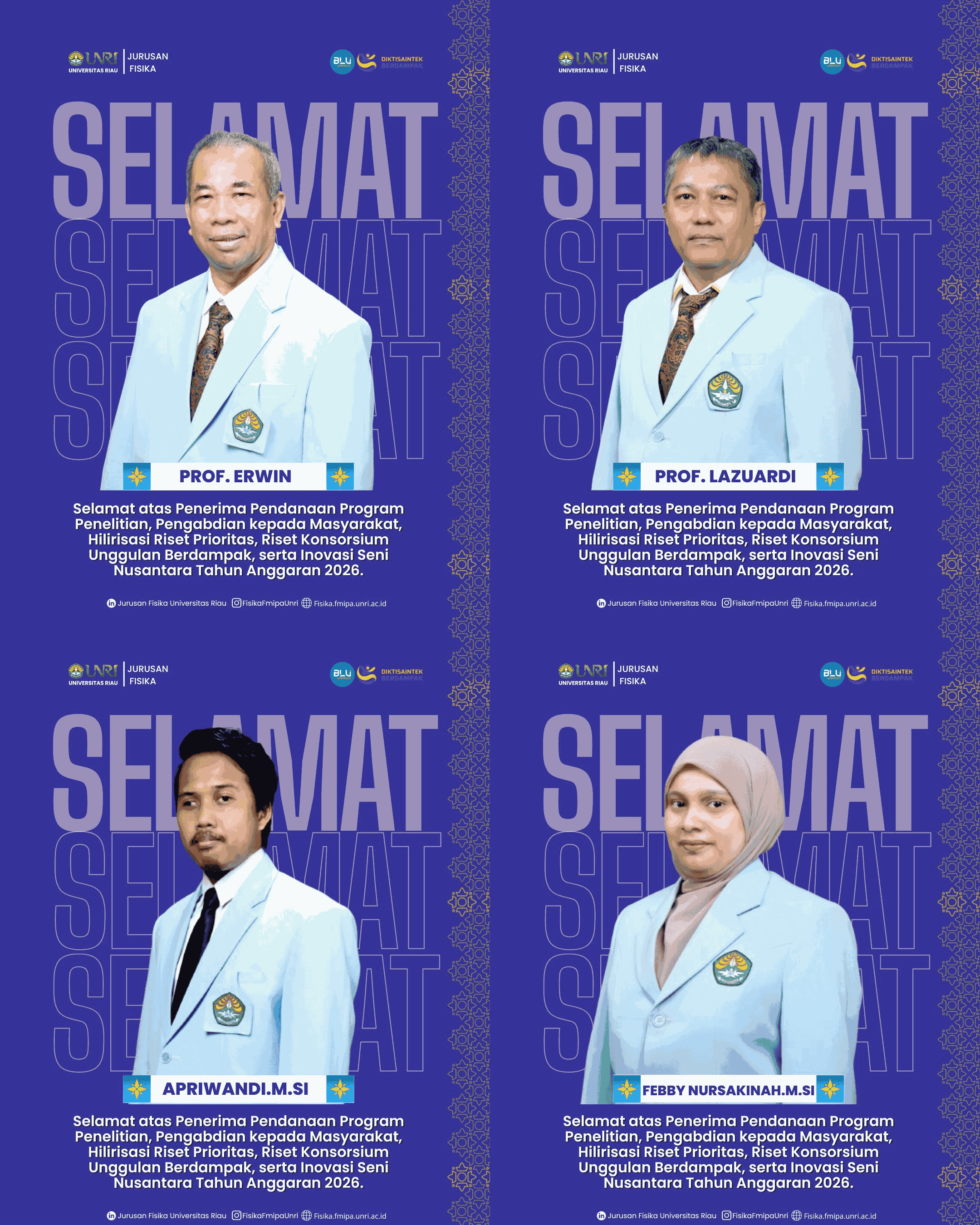 Prestasi Membanggakan: Dosen Jurusan Raih Pendanaan Penelitian dan Pengabdian Tahun Anggaran 2026