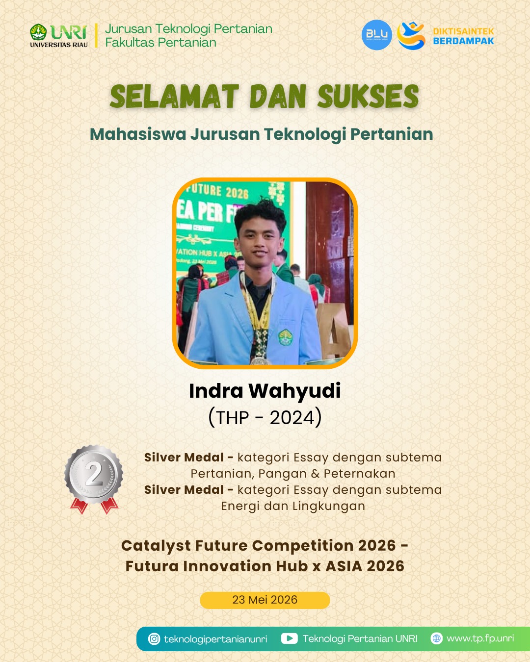 Selamat Mahasiswa TP Raih Prestasi pada Lomba Catalyst Future Competition 2026 - Futura Innovation Hub x ASIA
